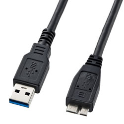 サンワサプライ KU30-AMC10BK USB3.0マイクロケーブル(A-MicroB) 1m