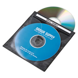 サンワサプライ FCD-FN100BKN DVD・CD不織布ケース(ブラック) 1パック=100枚入