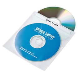 サンワサプライ FCD-FN100WN DVD・CD不織布ケース(ホワイト) 1パック=100枚入