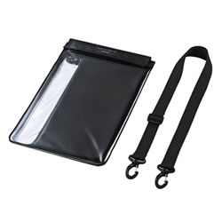 サンワサプライ PDA-TABWPST10BK タブレット防水防塵ケース (スタンド付き・ショルダーベルト付き・10.1型)