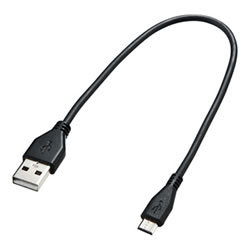 サンワサプライ KU-2AMCB02 2A対応マイクロUSBケーブル0.2m
