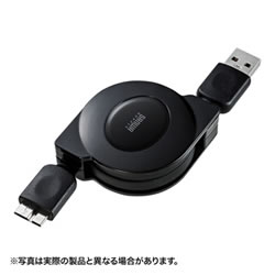 サンワサプライ KU30-M10MCB USB3.0マイクロ巻取りケーブル