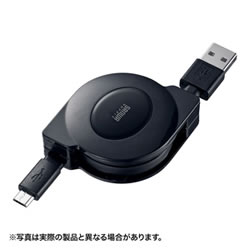 サンワサプライ KU-M102AMCB 2A対応巻取りマイクロUSBケーブル