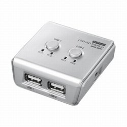 サンワサプライ SW-US22HN USB2.0ハブ付き手動切替器(2回路)
