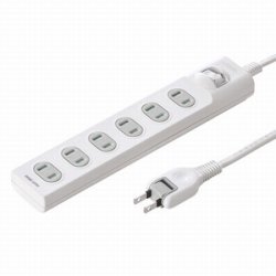 サンワサプライ TAP-TSH65SWN 火災予防安全タップ