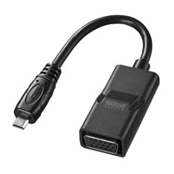 サンワサプライ AD-HD18VGA マイクロHDMI-VGA変換アダプタ（HDMIDオス-VGAメス）