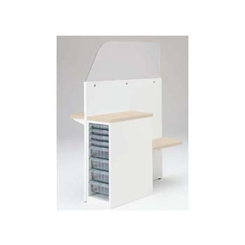 採血ブース 左置き用サブテーブル付 コンビクリスタル プライズウッドライト天板