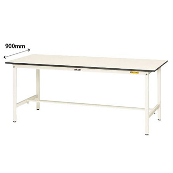 ワークテーブル150 固定式 幅1800 奥行900 低圧メラミン化粧板 ホワイト
