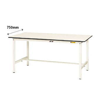 SUP-1575-WW ワークテーブル150 固定式 幅1500 奥行750 低圧メラミン化粧板 ホワイト