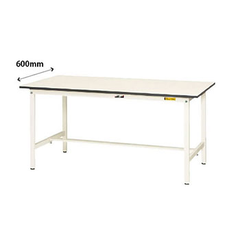 SUP-1560-WW ワークテーブル150 固定式 幅1500 奥行600 低圧メラミン化粧板 ホワイト