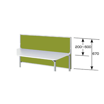 デスクパネル 布張りパネルタイプ 幕板兼用型（H670） リーフ