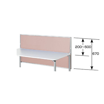 デスクパネル 布張りパネルタイプ 幕板兼用型（H670） サーモン