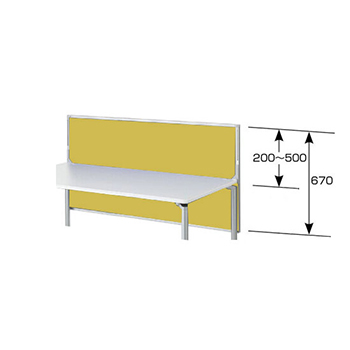 デスクパネル 布張りパネルタイプ 幕板兼用型（H670） マスタード