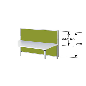 デスクパネル 布張りパネルタイプ 幕板兼用型（H670） リーフ