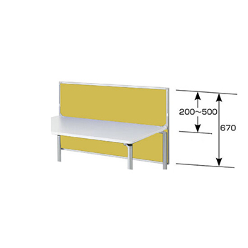 デスクパネル 布張りパネルタイプ 幕板兼用型（H670） マスタード