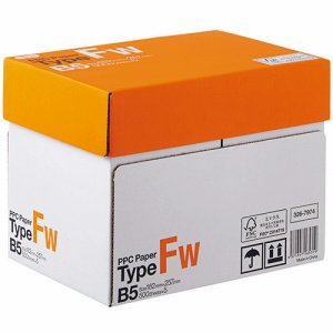 PPCFW-B5 PPC PAPER TYPE FW B5 汎用品 (326-7974) 1箱＝2500枚(500枚×5冊)