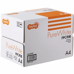 PPCPW-A4-5 PPC用紙 PURE WHITE A4 汎用品 (225-0779) 1箱＝2500枚(500枚×5冊)