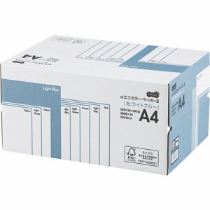 AECLBA4-BX αエコカラーペーパーII A4 ライトブルー 業務用パック 汎用品 (322-9514) 1箱=5000枚