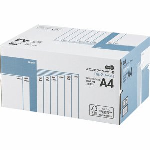 AECGRA4-BX αエコカラーペーパーII A4 グリーン 業務用パック 汎用品 (322-9521) 1箱=5000枚(5