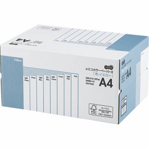 AECYEA4-BX αエコカラーペーパーII A4 イエロー 業務用パック 汎用品 (322-9545) 1箱＝5000枚(5