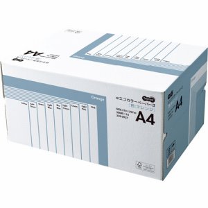 AECORA4-BX αエコカラーペーパーII A4 オレンジ 業務用パック 汎用品 (329-0934) 1箱=5000枚(5