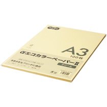 AECCRA3-PK αエコカラーペーパーII A3 クリーム 少枚数パック 汎用品 (325-8255) 1冊＝100枚