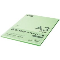 AECGRA3-PK αエコカラーペーパーII A3 グリーン 少枚数パック 汎用品 (325-8293) 1冊＝100枚