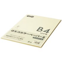 AECLCB4-PK αエコカラーペーパーII B4 ライトクリーム 少枚数パック 汎用品 (325-8354) 1冊＝100枚