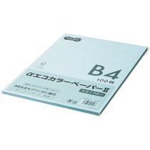 AECSBB4-PK αエコカラーペーパーII B4 スカイブルー 少枚数パック 汎用品 (325-8361) 1冊=100枚
