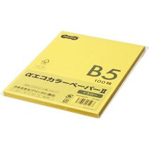 AECYEB5-PK αエコカラーペーパーII B5 イエロー 少枚数パック 汎用品 (325-8491) 1冊=100枚