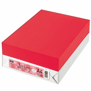 CPJ76A4-30 カラーペーパー JUICY A4 ラズベリー 汎用品 (424-2680) 1冊＝500枚
