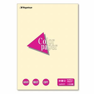 Nagatoya ナ-3202 COLOR PAPER A4 中厚口 レモン (125-0923) 1冊=100枚