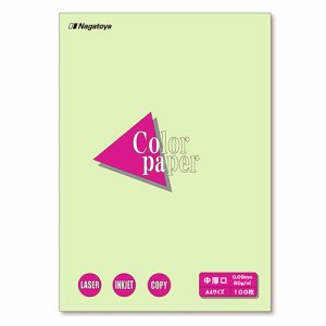 Nagatoya ナ-3206 COLOR PAPER A4 中厚口 若草 (125-0961) 1冊=100枚