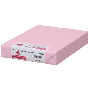 Nagatoya ナ-3271 COLOR PAPER A4 中厚口 桃 (220-6561) 1冊=500枚