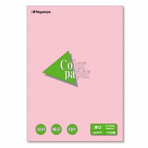 Nagatoya ナ-3321 COLOR PAPER A4 厚口 桃 (125-0985) 1冊=100枚