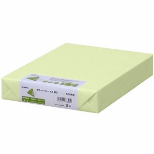 Nagatoya ナ-3356 COLOR PAPER A4 厚口 若草 (127-9139) 1冊＝500枚