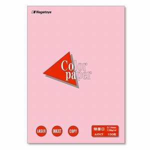 Nagatoya ナ-3421V COLOR PAPER A4 特厚口 桃 (125-1074) 1冊=100枚