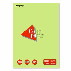 Nagatoya ナ-3408V COLOR PAPER A4 特厚口 うぐいす (125-1135) 1冊=100枚