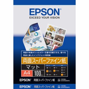 EPSON KA4100SFD 両面スーパーファイン紙 A4 (424-6893) 1冊=100枚