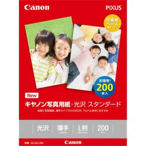 CANON 0863C002 写真用紙・光沢 スタンダード SD-201L200 L判 (329-7599) 1冊＝200枚