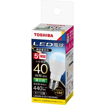 東芝ライテック LDA4N-G-E17/S/40W/2 LED電球 ミニクリプトン形 E17口金 3.8W 昼白色