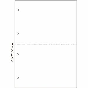 FSCT2003V マルチプリンタ帳票 FSC森林認証紙 A4 白紙 2面 4穴 汎用品 (320-1060) 1箱＝2000枚