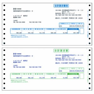 弥生 334205 合計請求書 連続用紙 9_1 /2×4_1 /2インチ 2枚複写 (023-4986) 1箱＝1000組