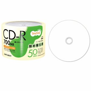 三菱ケミカル SR80FPW50TT データ用CD-R 700MB 48倍速 ホワイトワイドプリンタブル 詰め替え用 (420-