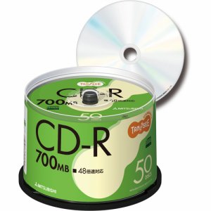 三菱ケミカル SR80FC50T データ用CD-R 700MB 48倍速 ブランドシルバー スピンドルケース (323-1395