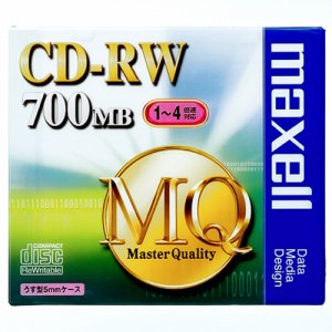 MAXELL CDRW80MQ.S1P データ用CD-RW 700MB 4倍速 ブランドシルバー 5mmスリムケース (220-