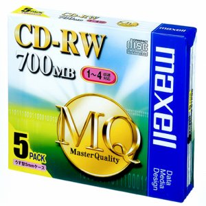 MAXELL CDRW80MQ.S1P5S データ用CD-RW 700MB 4倍速 ブランドシルバー 5mmスリムケース (22