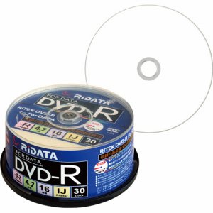 RiDATA D-R16X47G.PW30SP B データ用DVD-R 4.7GB 1-16倍速 ホワイトワイドプリンタブル ス