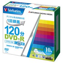 Verbatim VHR12JP10V1 録画用DVD-R 120分 ホワイトワイドプリンタブル 5mmスリムケース (320-