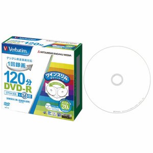 Verbatim VHR12JP20TV1 録画用DVD-R 120分 1-16倍速 ホワイトワイドプリンタブル 5mmツインス